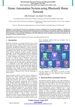 Home Automation System Using Bluetooth Home Network