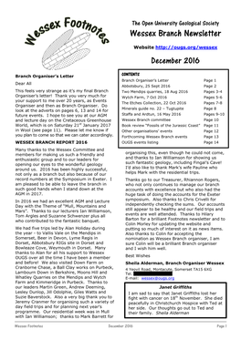 Wessex Branch Newsletter