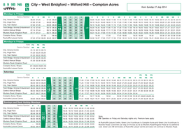 West Bridgford – Wilford Hill – Compton Acres from Sunday 27 July 2014