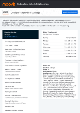 36 Bus Time Schedule & Line Route