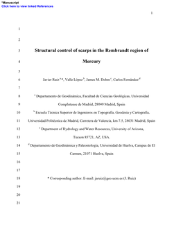 Structural Control of Scarps in the Rembrandt Region of Mercury