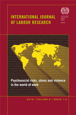 Psychosocial Risks, Stress and Violence in the World of Work