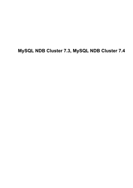 Mysql NDB Cluster 7.3, Mysql NDB Cluster 7.4 Abstract