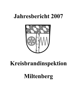 Bericht Der Kreisbrandinspektion 2007