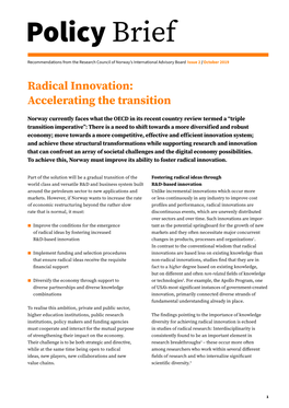 Radical Innovation: Accelerating the Transition