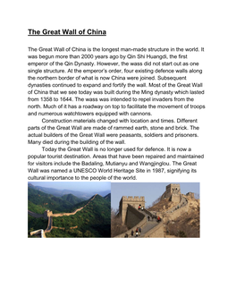 The Great Wall of China