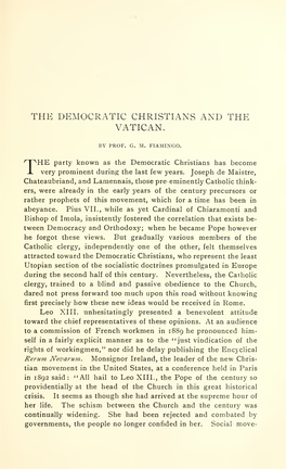 The Democratic Christians and the Vatican