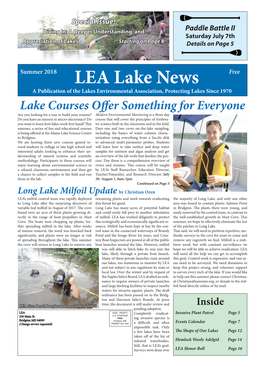 LEA Lake News