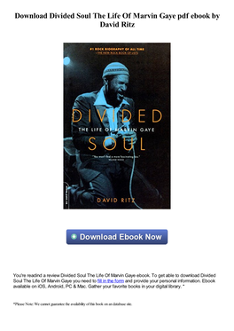 Download Divided Soul the Life of Marvin Gaye Pdf Ebook by David Ritz