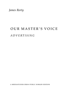 Our Master's Voice