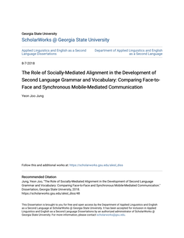 The Role of Socially-Mediated Alignment In