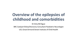 Overview of the Epilepsies of Childhood and Comorbidities