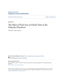 The Effect of Pack Size on Finish Time in the Fukuoka Marathon