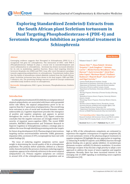 Exploring Standardized Zembrin® Extracts from the South African