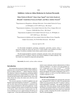 Inhibitory Action on Aldose Reductase by Soybean Flavonoids