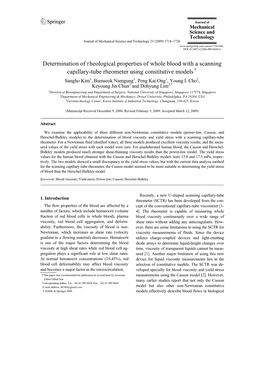 Determination of Rheological Properties of Whole Blood with A