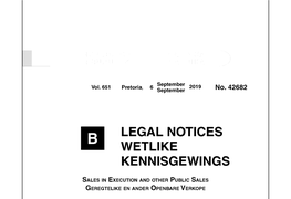 Legal Notices Wetlike Kennisgewings