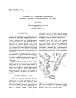 Butterflies and Skippers Recorded from the Southern Tip of the Delmarva Peninsula, 1995-2003