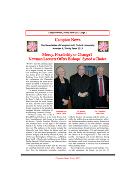 Campion News Mercy, Flexibility Or Change?