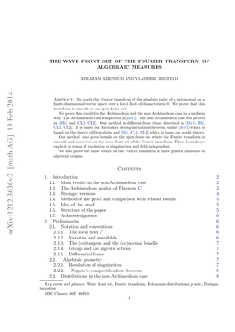 The Wave Front Set of the Fourier Transform of Algebraic Measures 3