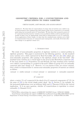 Arxiv:2102.05344V3 [Math.AG] 12 Mar 2021