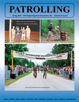 Spring 2019 75Th Ranger Regiment Association, INC. Volume 31 Issue Ll