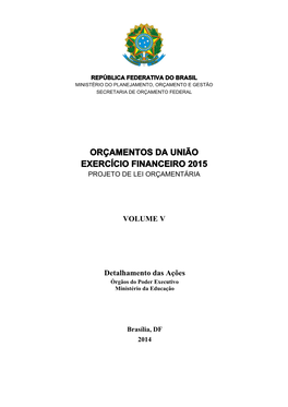 Orçamentos Da União Exercício Financeiro 2015 Projeto De Lei Orçamentária