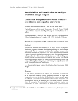 Artificial Vision and Identification for Intelligent Orientation Using A