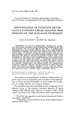 Identification of Infective Dictyo- Caulus