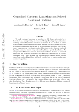 Generalized Continued Logarithms and Related Continued Fractions