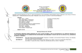 Comprehensive Land Use Plan 2014-2024 | Municipality of Tigbauan 1 Republic of the Philippines Province of Iloilo Municipality