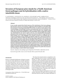 Invasion of European Pine Stands by a North American Forest Pathogen