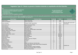 Vegetation Type 10 - Rocks Or Gravels of Alkaline Dolomite Or Amphibolite with Bull Spinifex