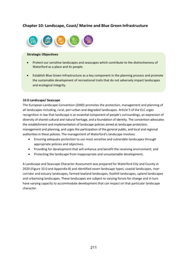 Chapter 10: Landscape, Coast/ Marine and Blue Green Infrastructure