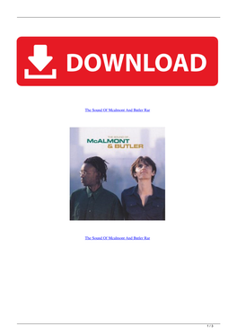 The Sound of Mcalmont and Butler Rar