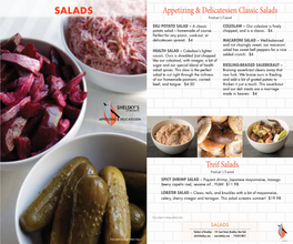 SALADS Appetizing & Delicatessen Classic Salads Priced Per 1/2 Pound