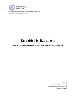 En Guide I Lyrikdjungeln