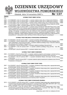 Nr 137 TREŚĆ: UCHWAŁY RADY GMINY USTKA: Poz: 2494 — Nr VIII/69/2007 Z Dnia 15 Czerwca 2007 R