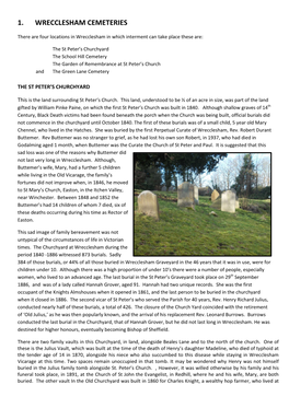 1. Wrecclesham Cemeteries