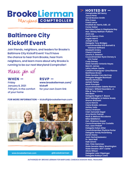 Baltimore City Kickoff Event! You’Ll Have Lenora A