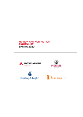 Fiction and Non Fiction Rights List Spring 2020 Contents