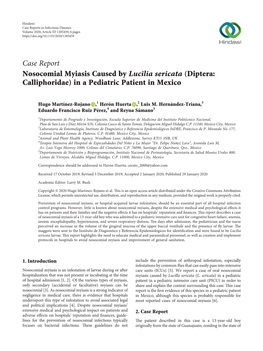 Nosocomial Myiasis Caused by Lucilia Sericata (Diptera: Calliphoridae) in a Pediatric Patient in Mexico