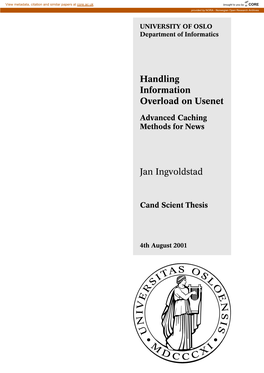 Handling Information Overload on Usenet