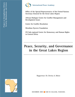 Peace, Security, and Governance in the Great Lakes Region