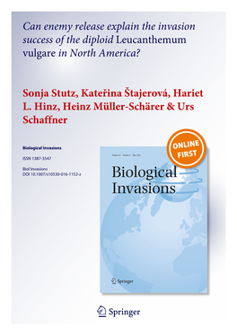 Can Enemy Release Explain the Invasion Success of the Diploid Leucanthemum Vulgare in North America?