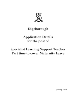 Edgeborough Application Details for the Post Of