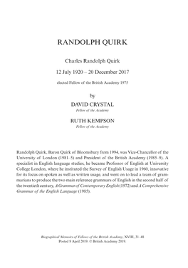 Randolph Quirk