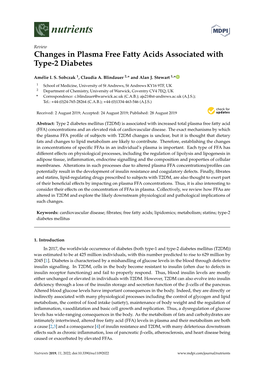 Changes in Plasma Free Fatty Acids Associated with Type-2 Diabetes