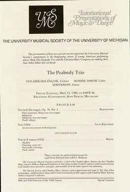 The Peabody Trio and the Chestnut Brass Company Are Making Their Ann Arbor Debuts This Weekend