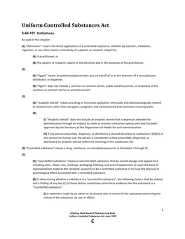 C Uniform Controlled Substances